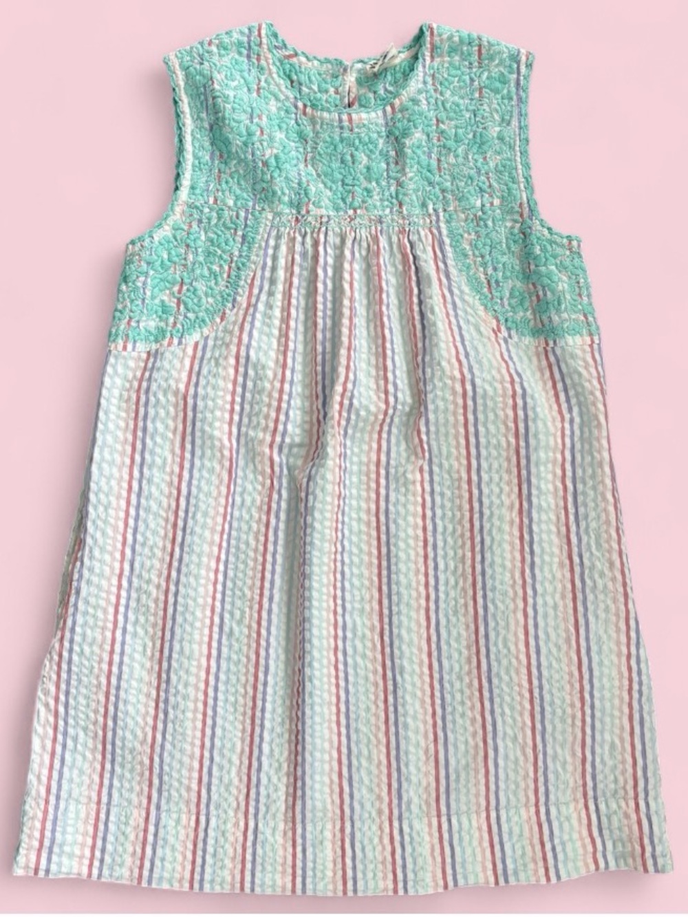 Sister Mary Candy Stripe Seersucker Madelina Dress Size Small